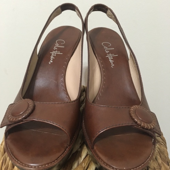 Cole Haan Brown sling-back wedges! 💥 - Picture 3 of 7